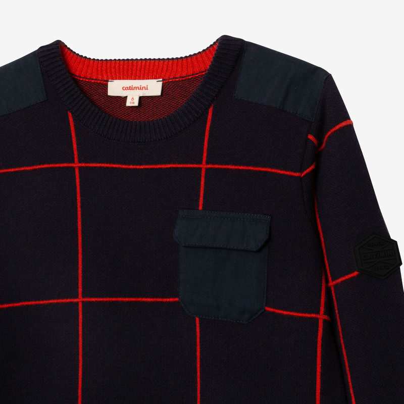 Pull garçon à carreaux Catimini