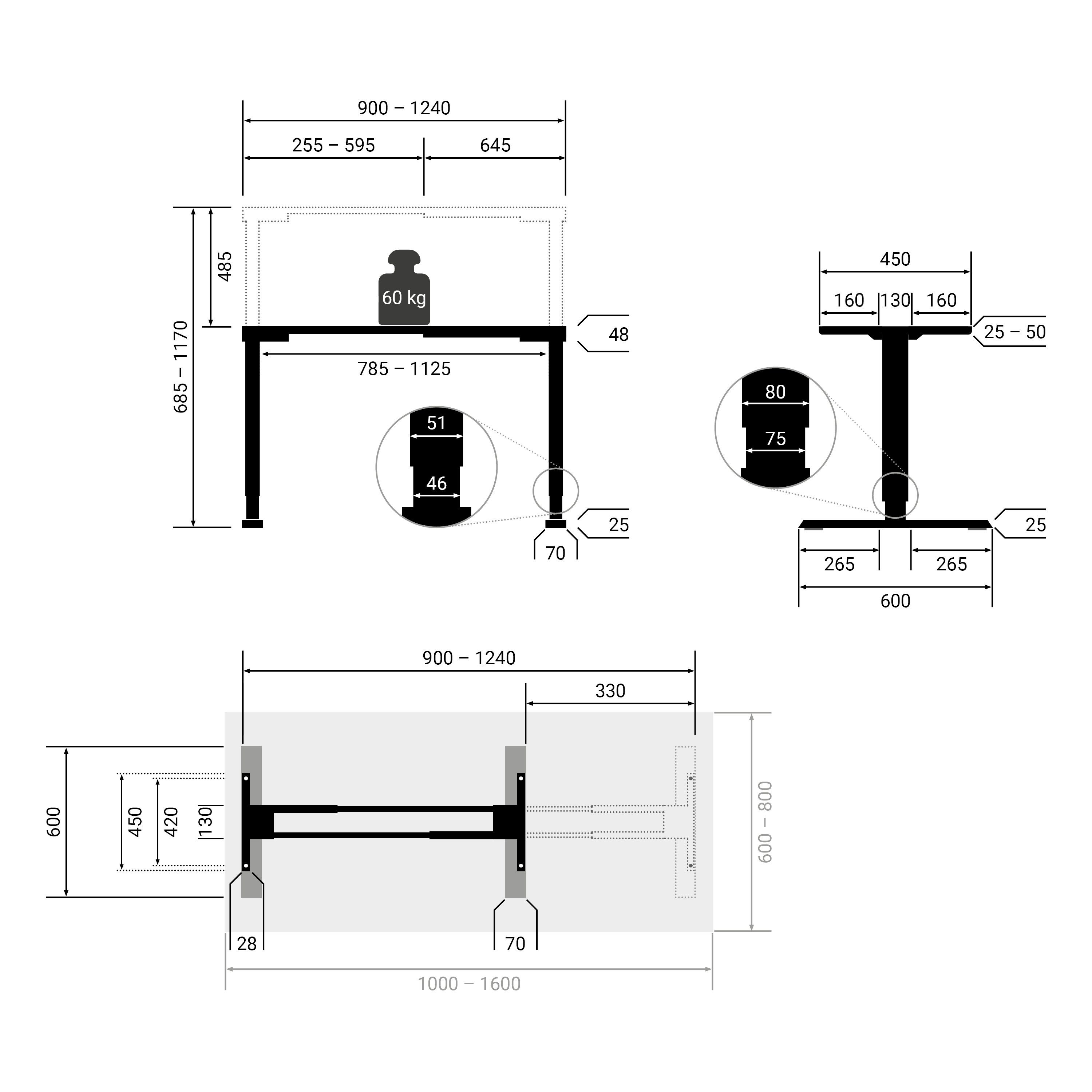 boho office® Schreibtisch Homedesk Eco (Tischgestell Weiß, Tischplatte Wildeiche 110 x 60 cm), Stehschreibtisch elektrisch höhenverstellbar, 3 Speicherplätzen