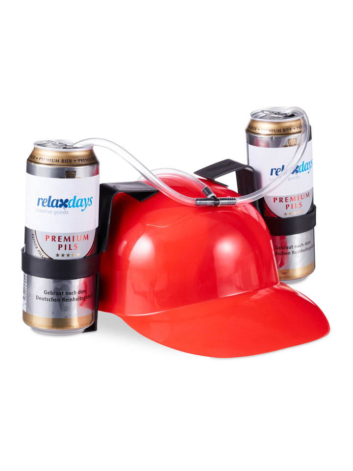 relaxdays Trinkhelm in Rot günstig kaufen onesize