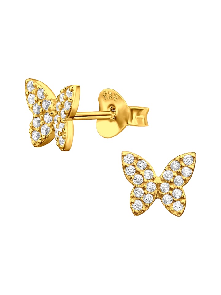 Alexander York Ohrringe, Ohrstecker SCHMETTERLING in Gold Zirkonia 925 Sterling Silber, 2-tlg. günstig kaufen onesize
