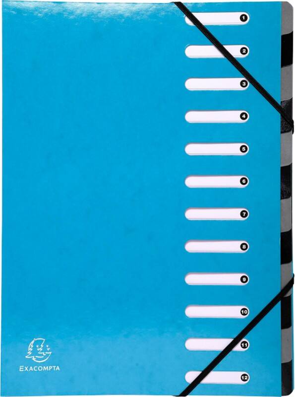 Exacompta Fächermappe 53927E DIN A4 Pressspankarton Gummiband 24,5 (B) x 32 (H) cm Türkis