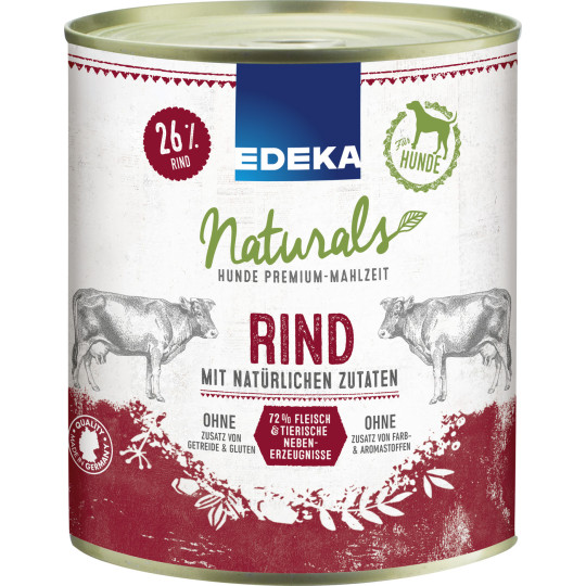 EDEKA Naturals für Hunde Rind 800G