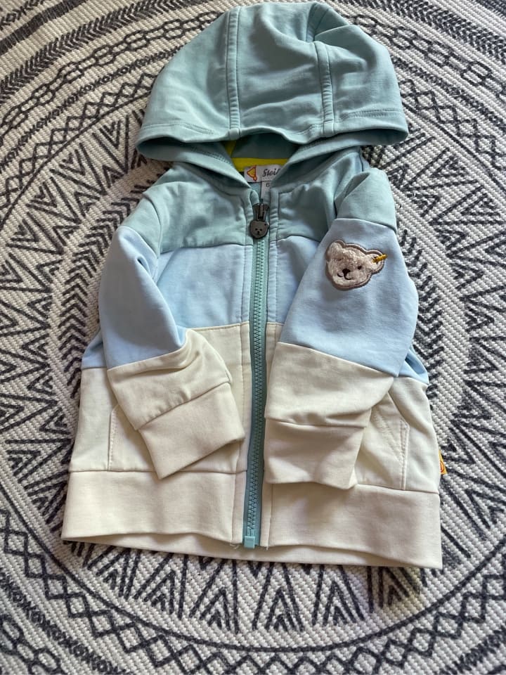 Steiff Sweatjacke in Grün/ Hellblau/ Creme günstig kaufen 62