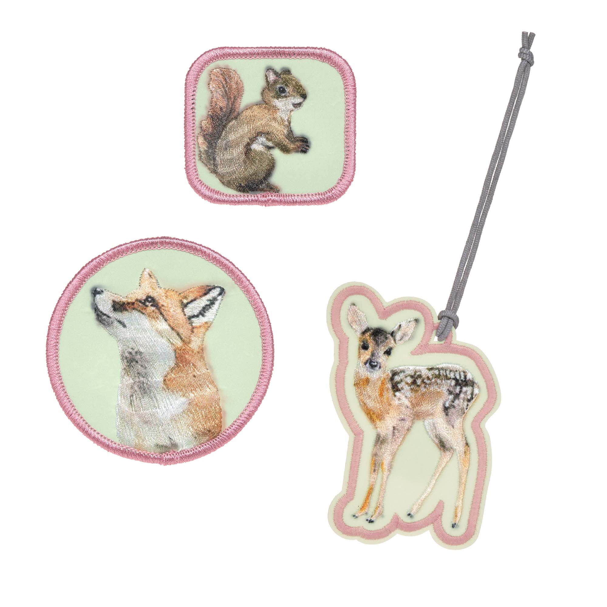 Anhänger & Patches 3er Set, Wald