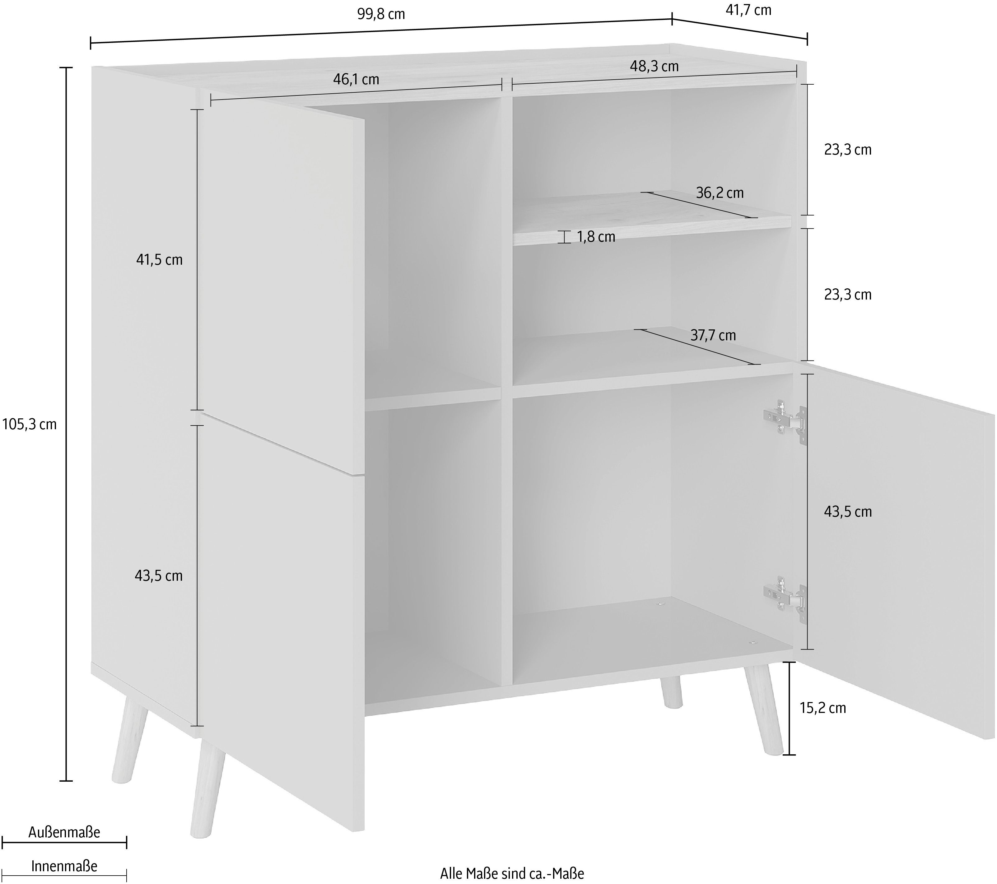INOSIGN Highboard Scandi, Höhe 105 cm