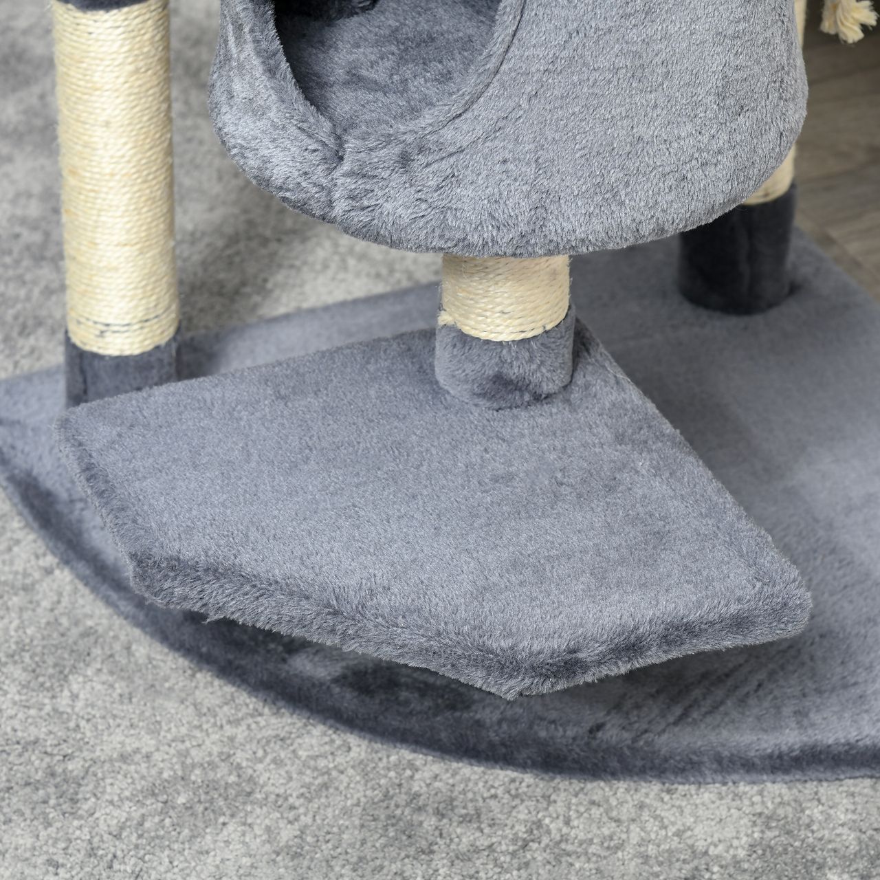 PawHut Katzenbaum Ecke Kratzbaum Spielbaum Katzenkratzbaum Katzen Kletterbaum Hellgrau 200 cm
