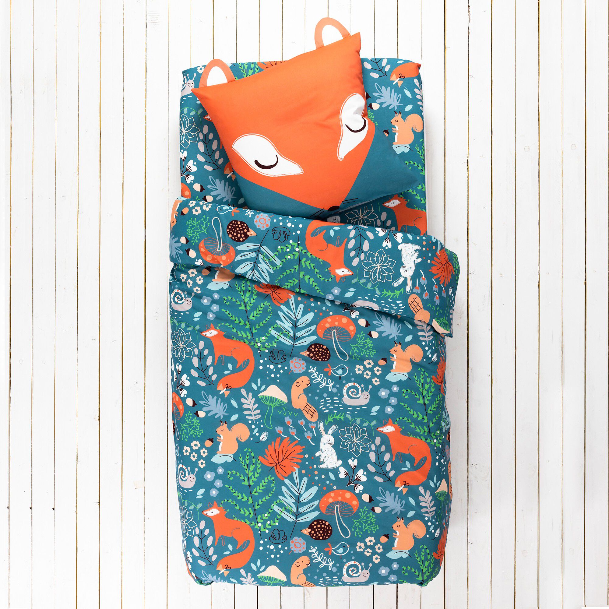 Linge de lit enfant imprimé Champy en coton biologique, éco-responsable