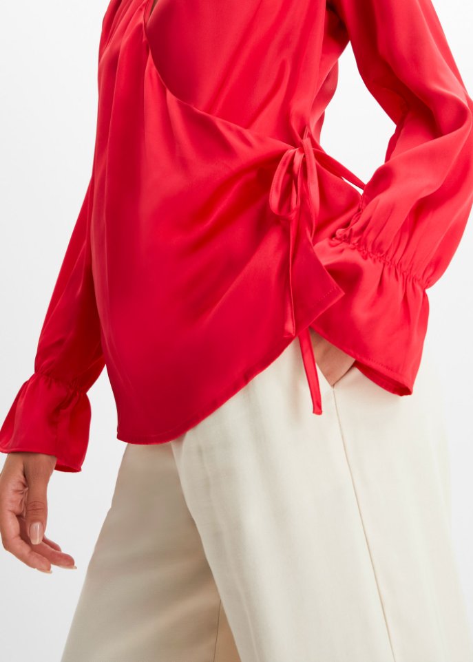 Satin-Wickelbluse