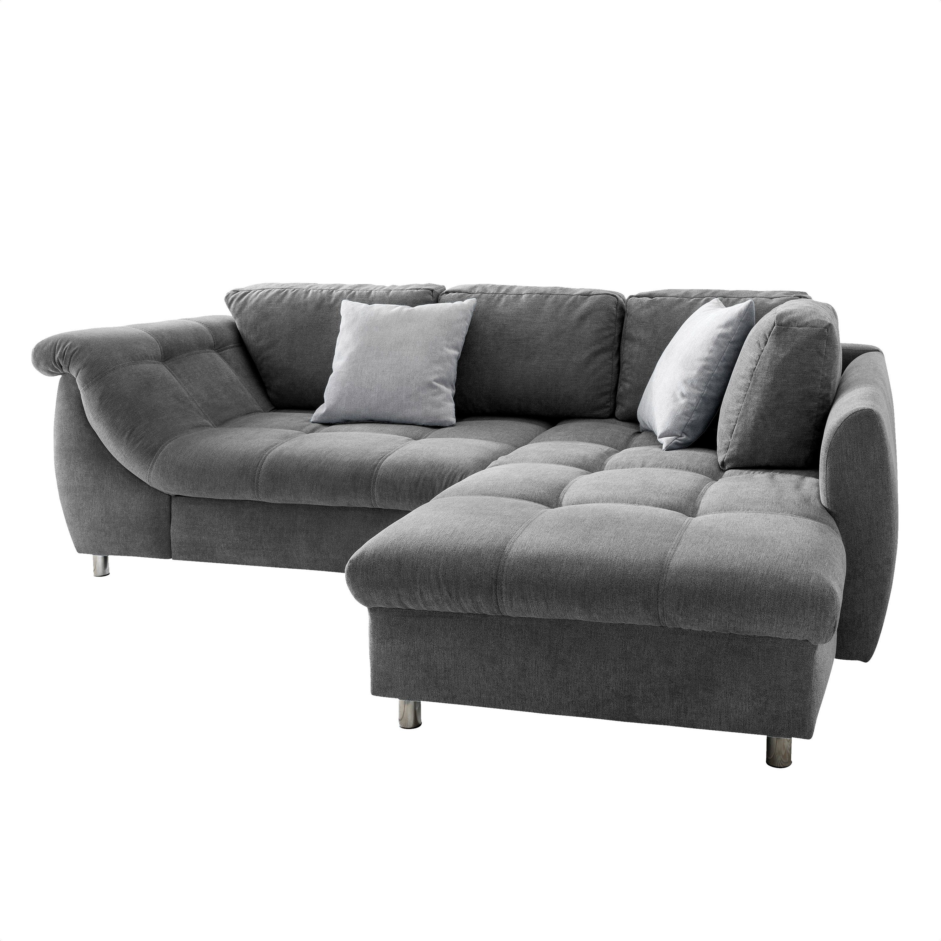Kabs Polsterwelt Ecksofa Brunson, Schlaffunktion, Zierkissen, Maße: B x H x T: ca. 253 x 84 x 190 cm