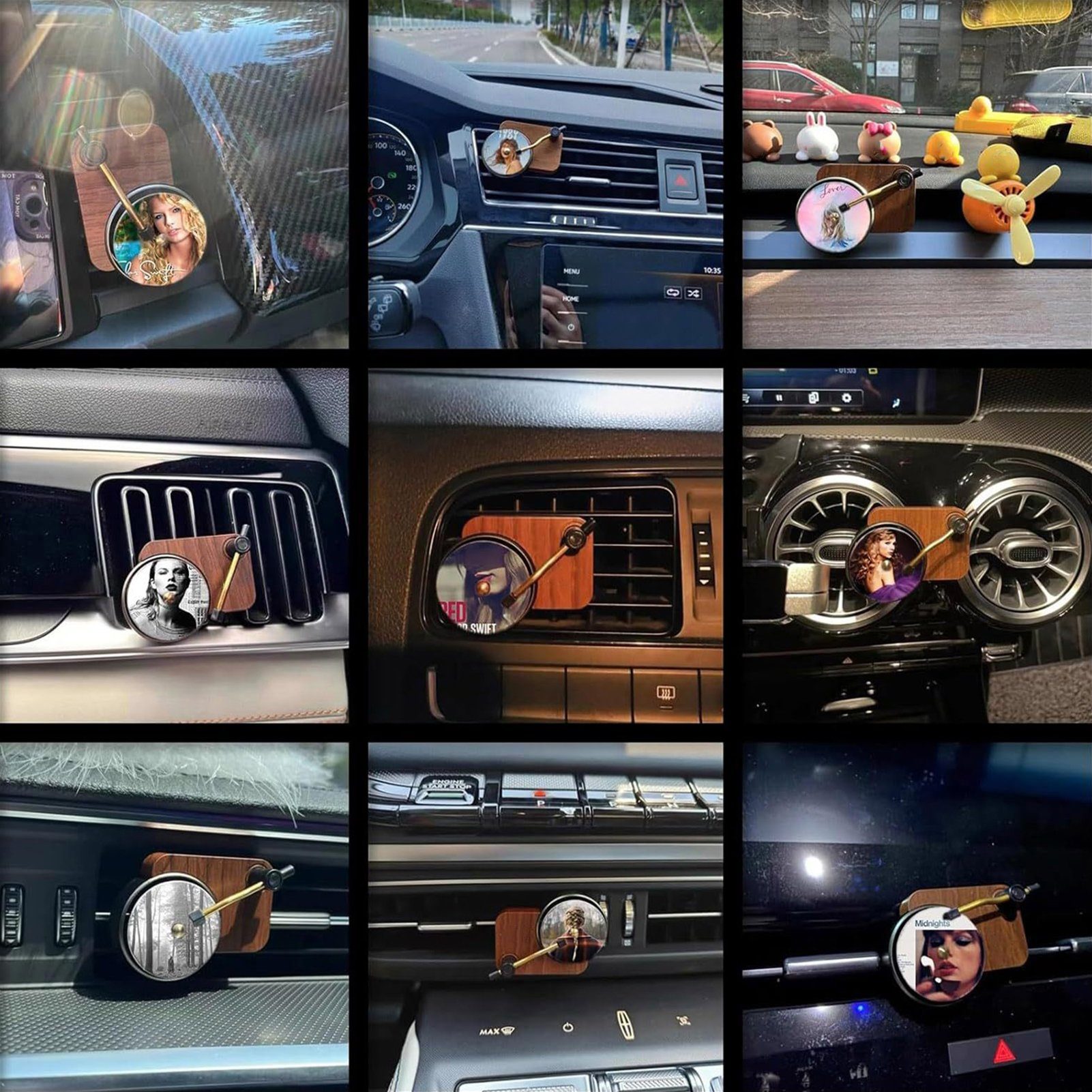 farfi Luftreiniger 12Pcs Auto-Lufterfrischer Fragrance Singer Compact Disc Air Vent Mount, Taylor Swift