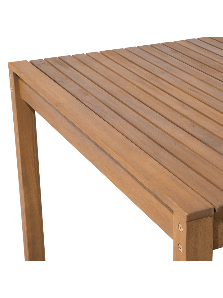 Beliani 9-tlg Gartentisch Set SASSARI in Heller Holzfarbton/Weiß/Blau günstig kaufen onesize