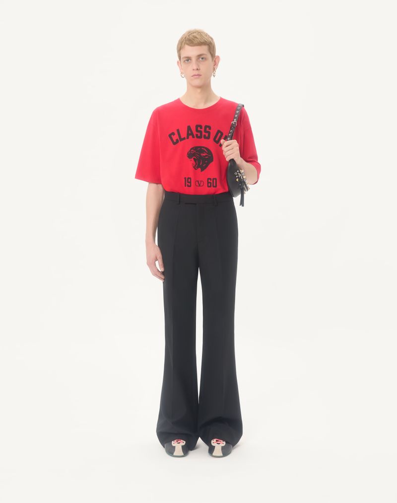 Valentino bomulds-T-shirt med panterprint