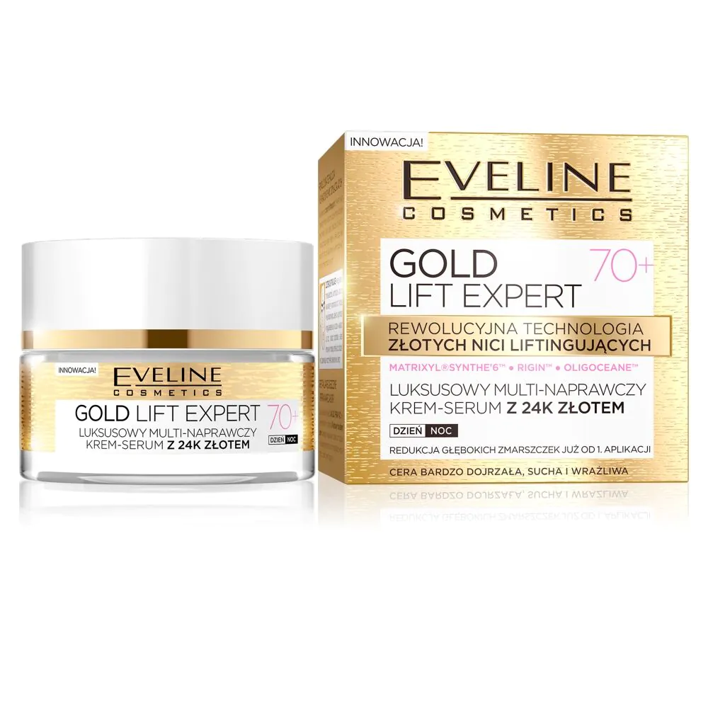 Eveline Gold Lift Expert krema za lice 70+ za dan i noć