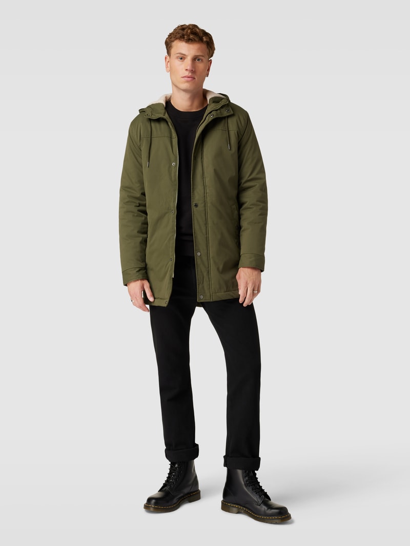 Parka mit Kapuze Modell 'ALEXANDER' in olivgrün