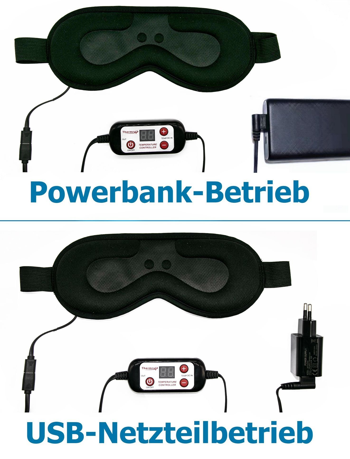Thermrup Augenmaske Ferninfrarot Wärmende Augenmaske mit Feuchtwärme