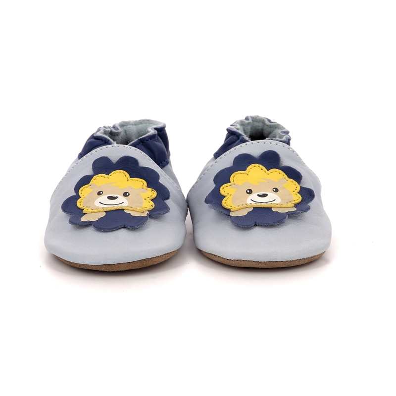 Chaussons cuir tannage vegetal Happy Lion