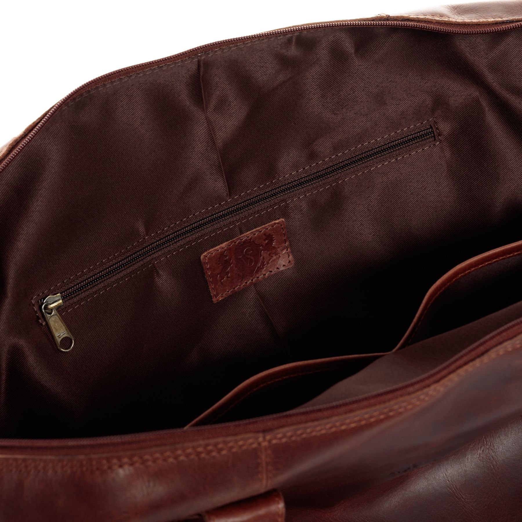 SID & VAIN Reisetasche Leder Weekender Unisex YALE, Echtleder Reisegepäck für Damen & Herren, Sporttasche XL braun-cognac