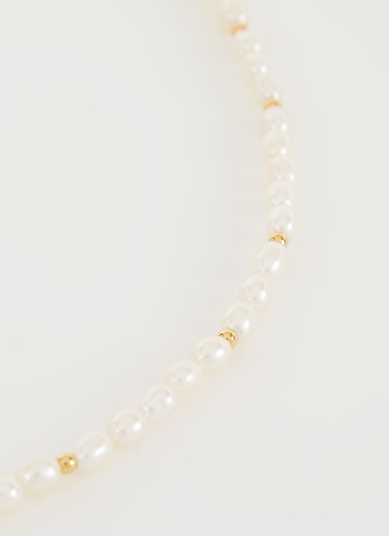 Missoma Short Pearl Necklace with Gilded Details