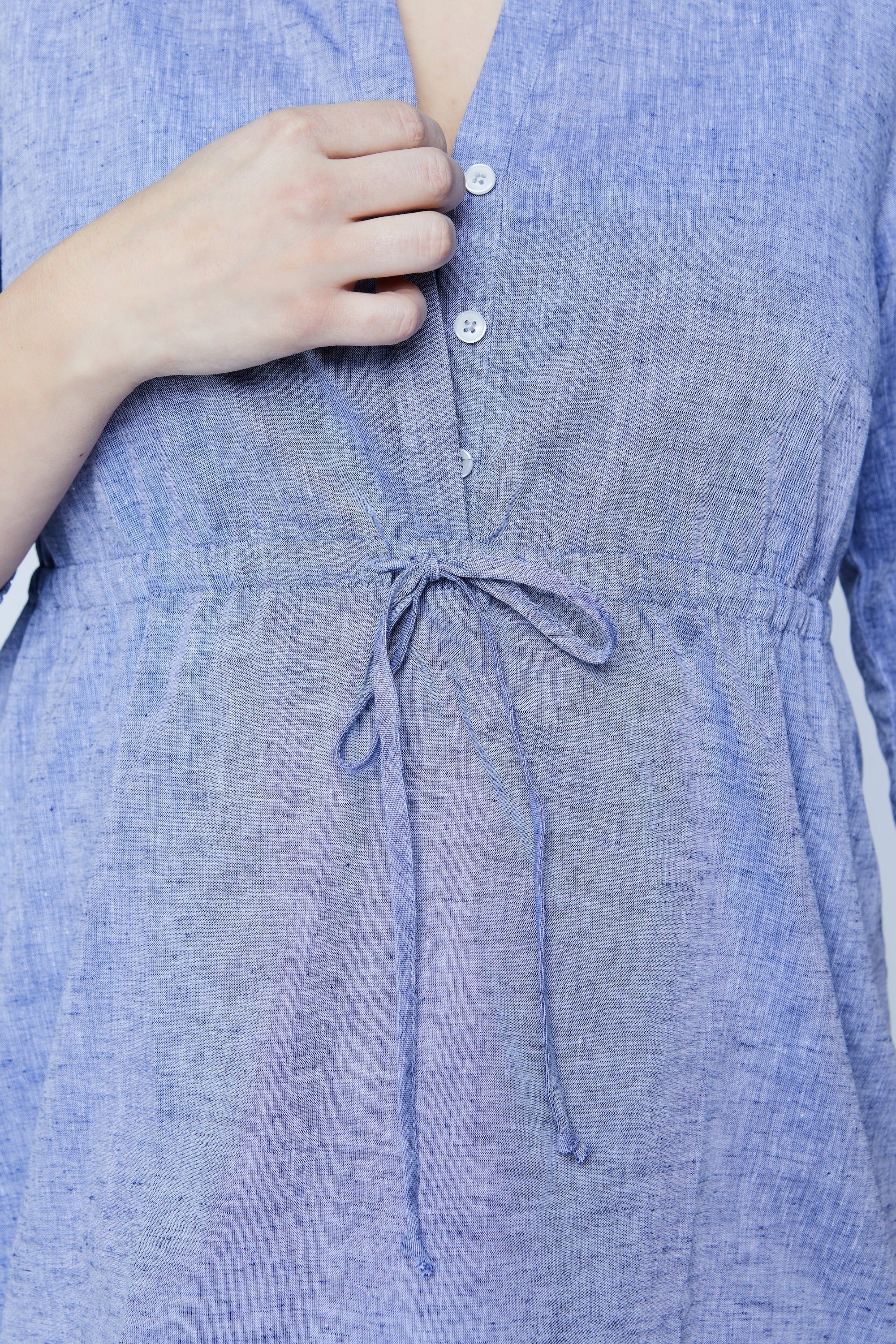 Ulla Popken Umstandsbluse Bellieva-Bluse A-Line elastische Taille 3/4-Ärmel