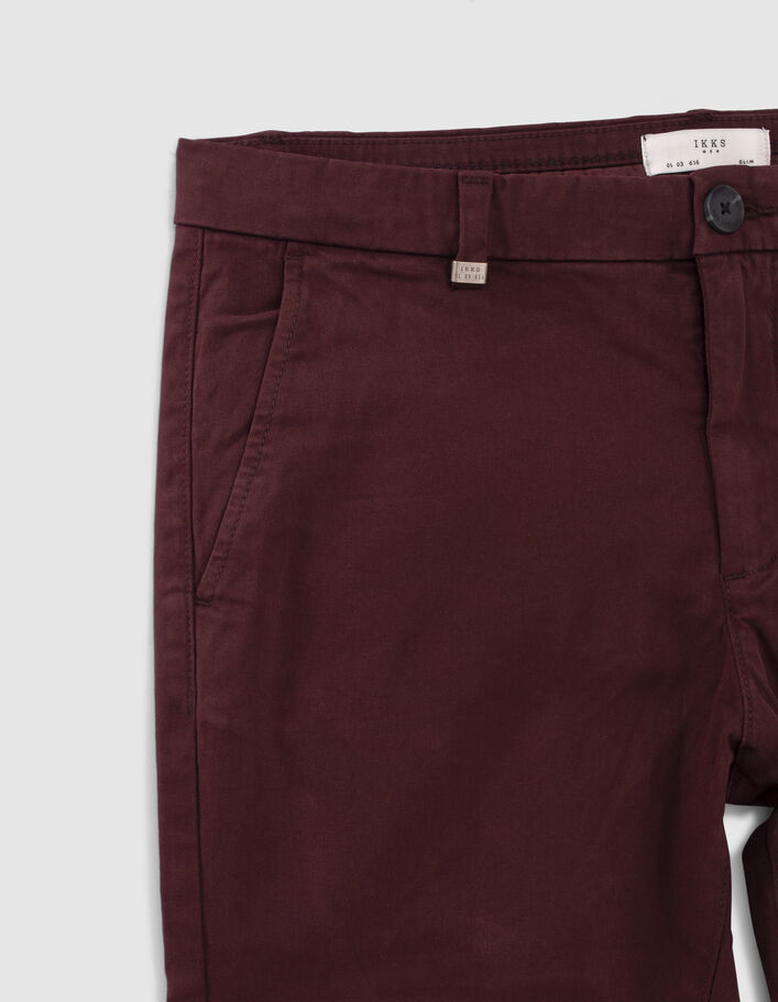 Pantalon chino SLIM burgundy Homme