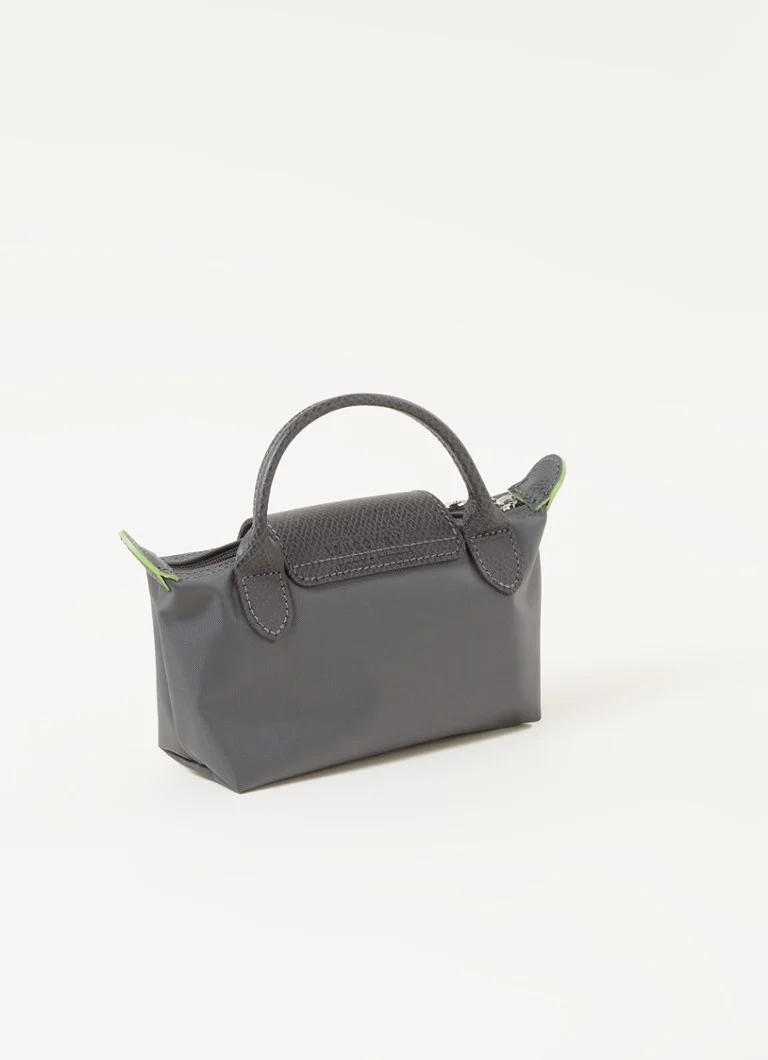 Geantă Longchamp Le Pliage verde cu detalii din piele