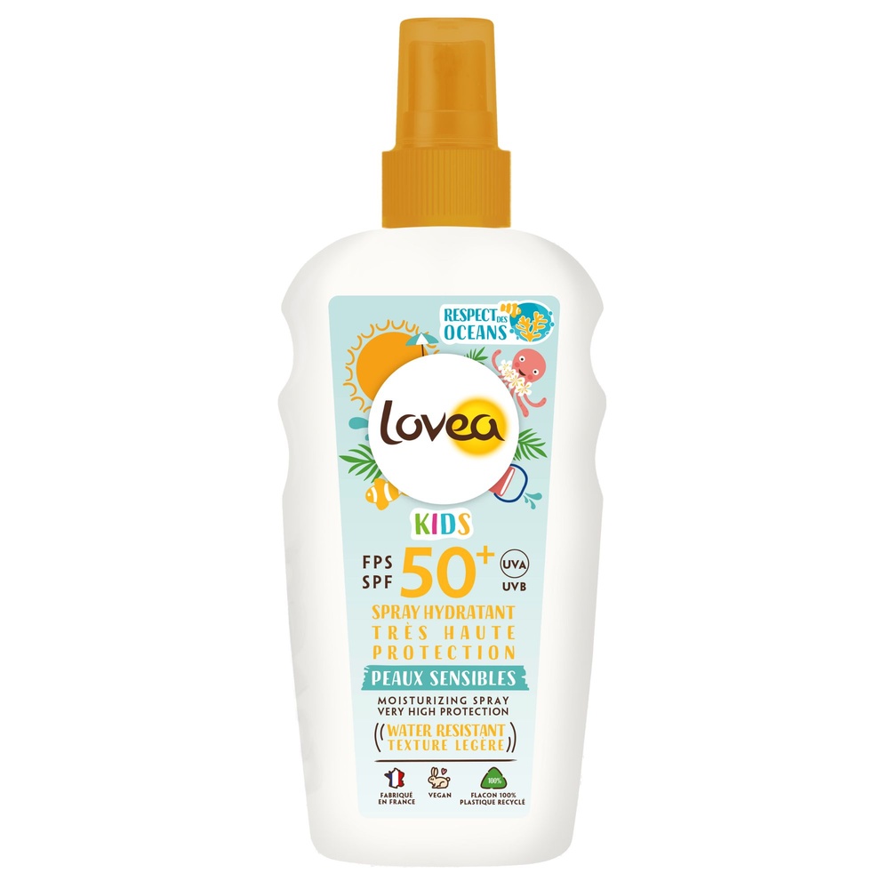 lovea Spray Hydratant FPS 50+ Très Haute Protection Kids Spray Protecteur Enfant Solaire - PeauxSensibles