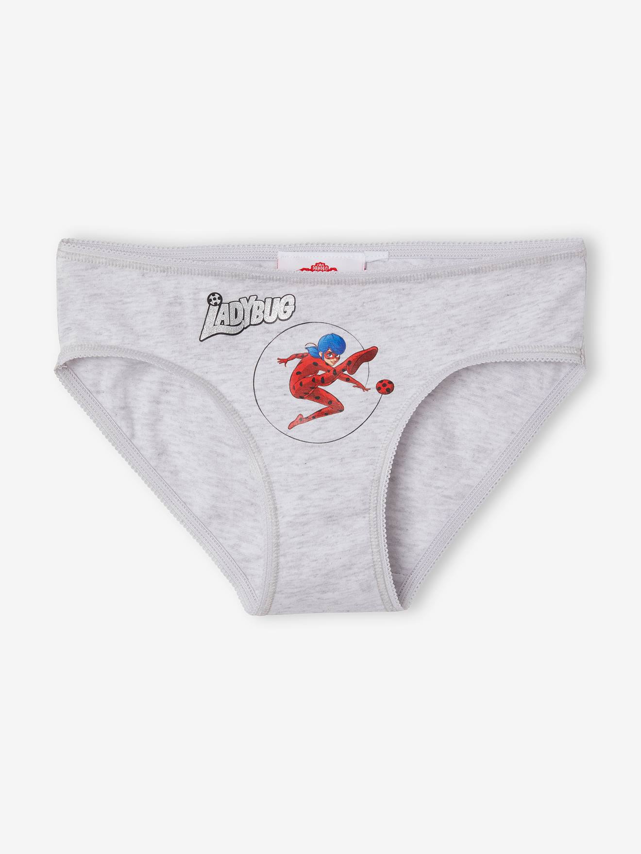 Lot de 3 culottes fille Miraculous® rouge / gris chiné / rose