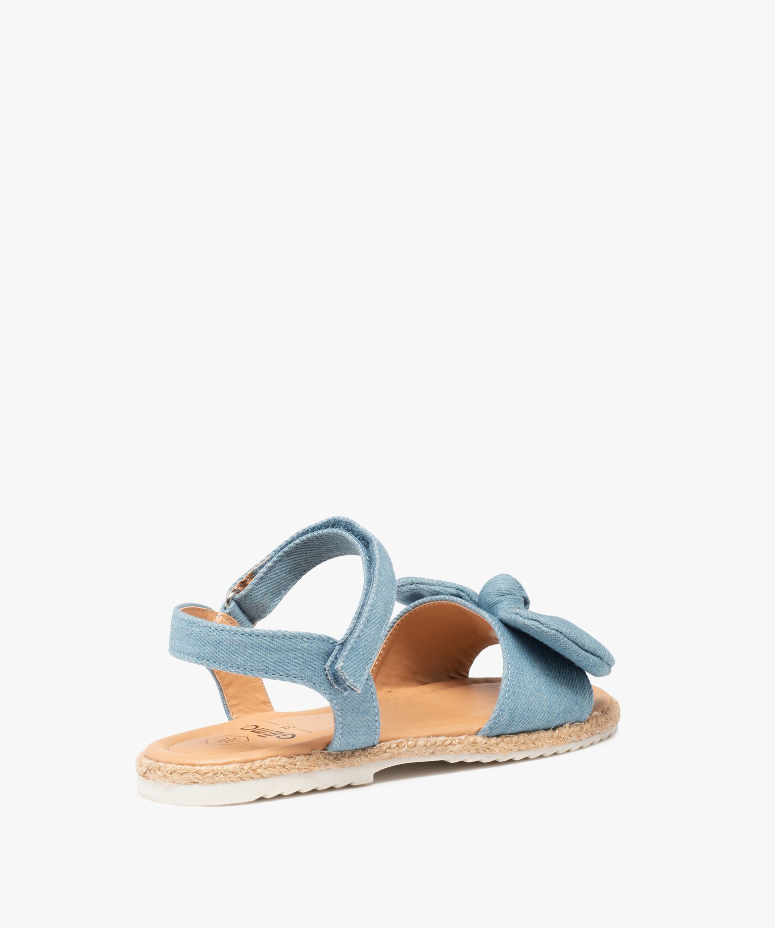 Sandales filles à brides en denim avec n?ud décoratif bleu | GEMO