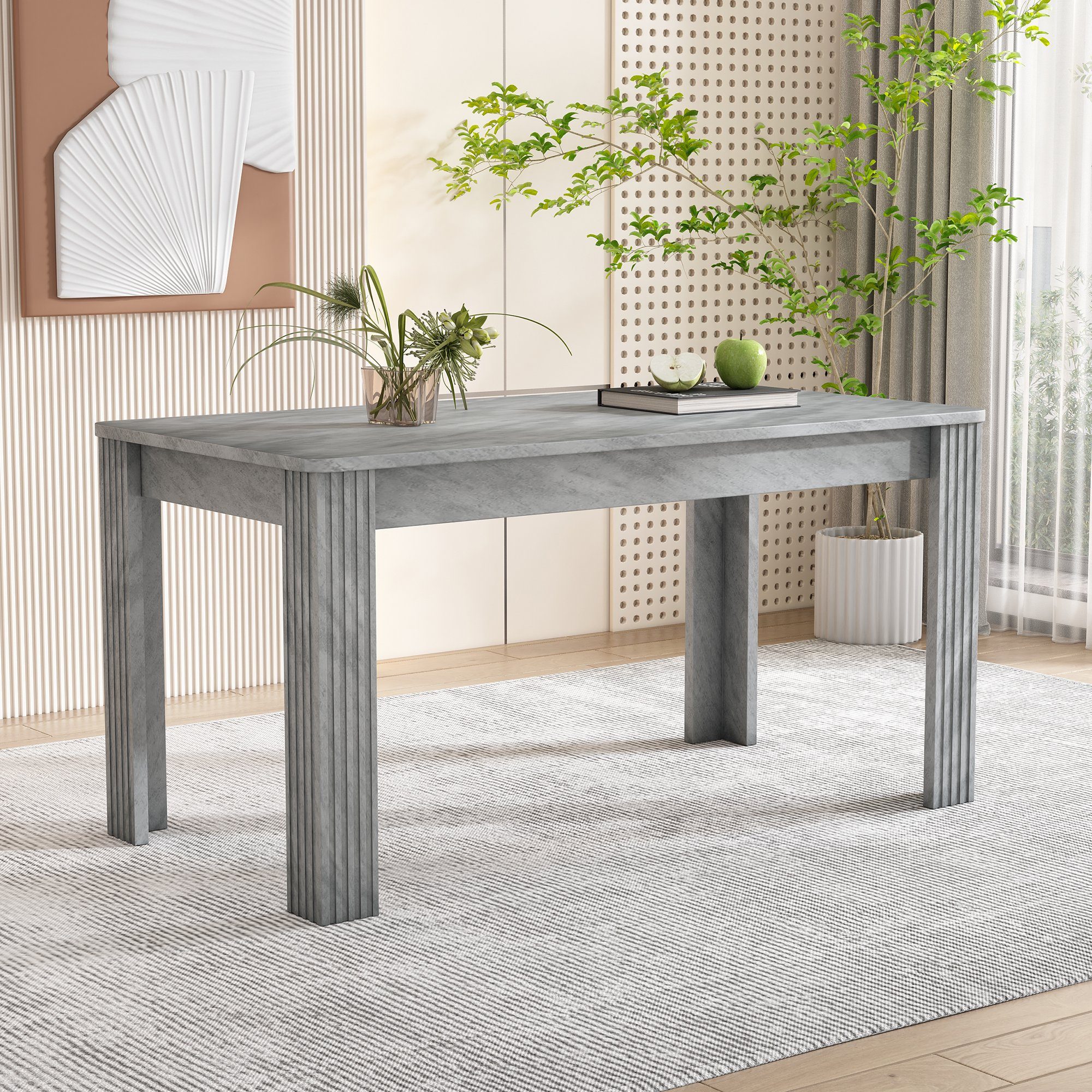 REDOM Essgruppe Sitzgruppe Esstisch mit 2er Essbank für 4 Sitz Kunstleder Polsterbänke, (3-tlg), Set-für 2-4 Personen,1 Tisch und 2 Bänke