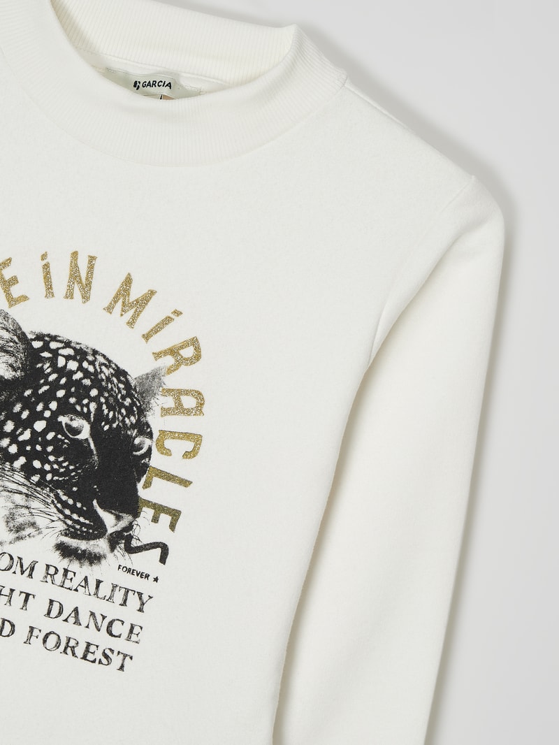 Sweatshirt mit Print in offwhite