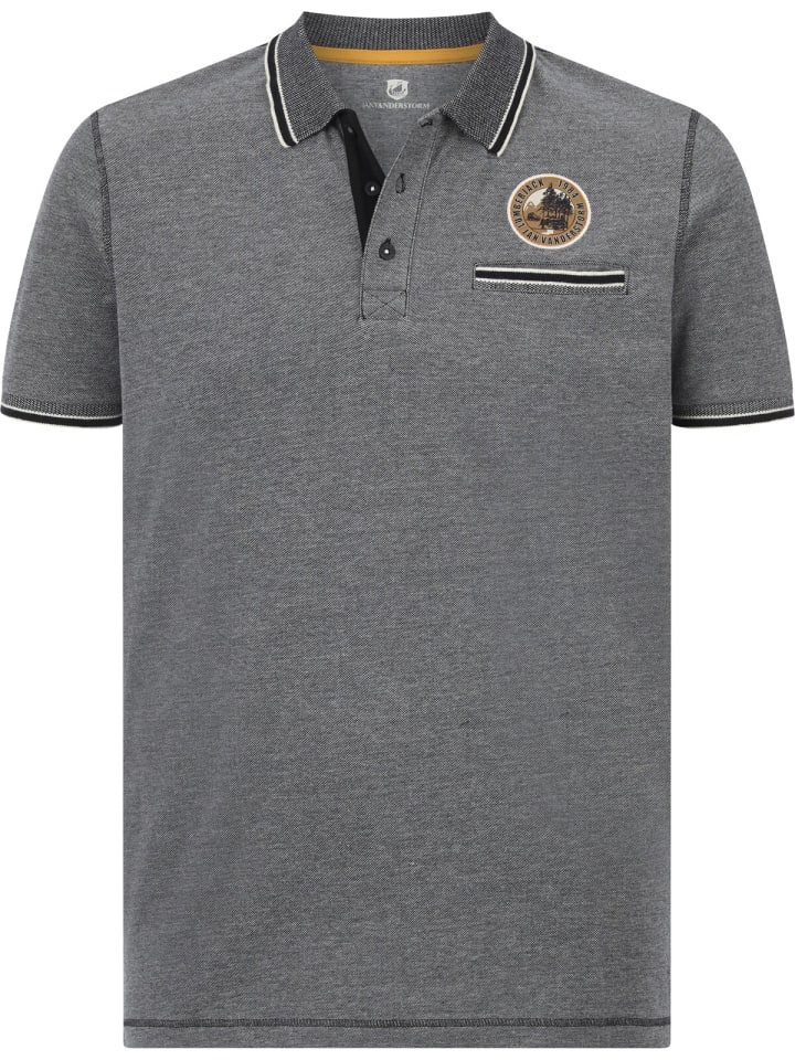 Jan Vanderstorm Poloshirt RIGHER in schwarz melange günstig kaufen