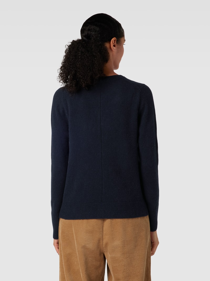 Strickjacke mit Knopfleiste und Eingrifftaschen in dunkelblau