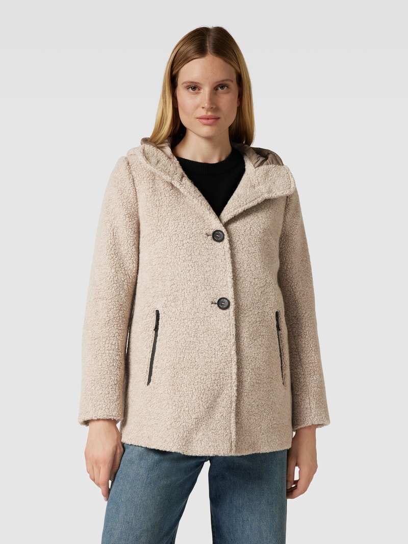 Jacke mit Teddyfell in beige