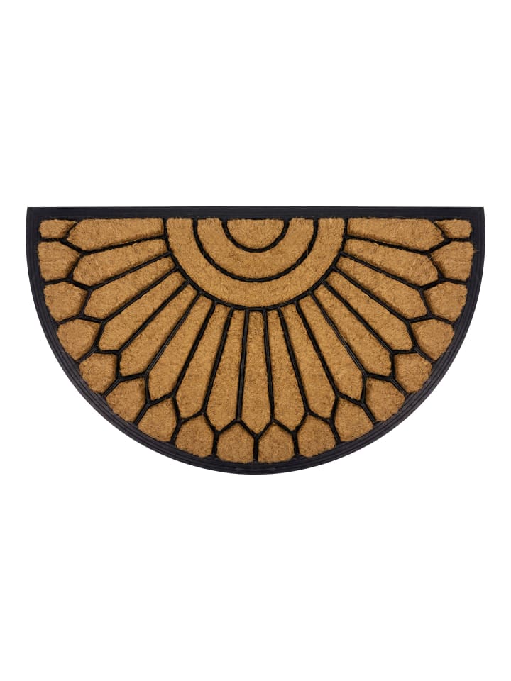 GMD Living Halbrunde Kokosmatte VENTOSA Halbkreisdesign in Farbe Braun günstig kaufen 45 x 75 cm