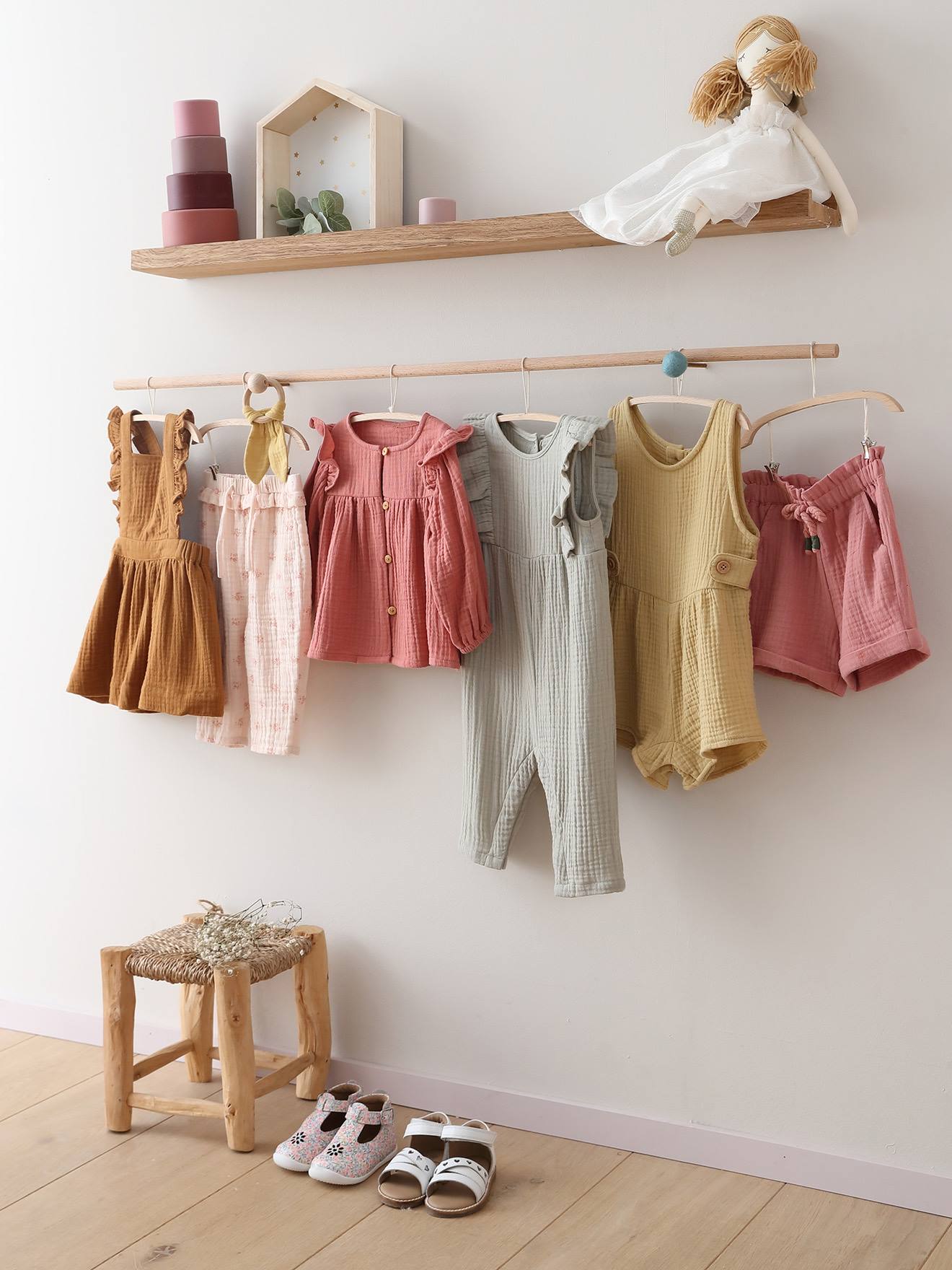 Vertbaudet Baby Hose aus Musselin - zartrosa