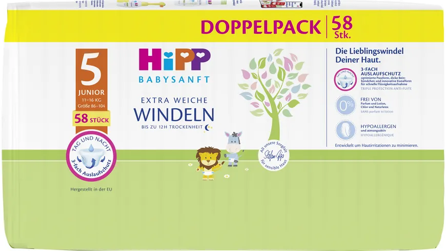 HiPP Babysanft Windeln Junior 5 Jumbo