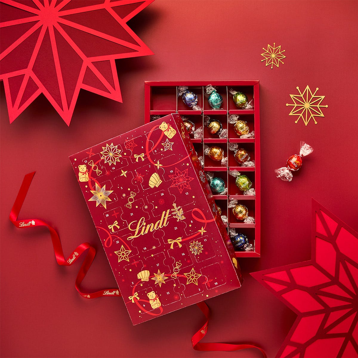 LINDOR Pick & Mix Adventskalender rot, 300g