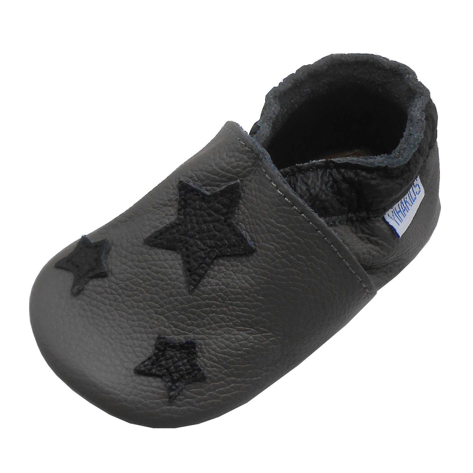 Yalion Weiche Leder Krabbelschuhe Baby Lauflernschuhe Lederpuschen Stern Hausschuh 100% Leder, Rutschfestes