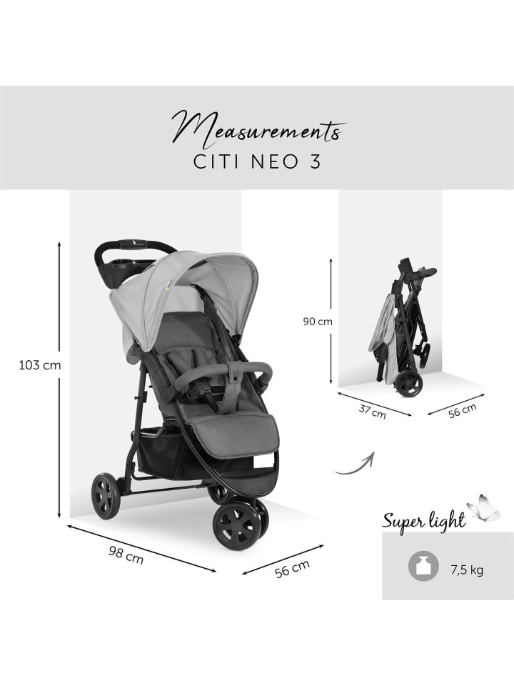 Hauck Buggy Citi Neo 3 inkl. XXL Zubehörpaket & in grau günstig kaufen onesize