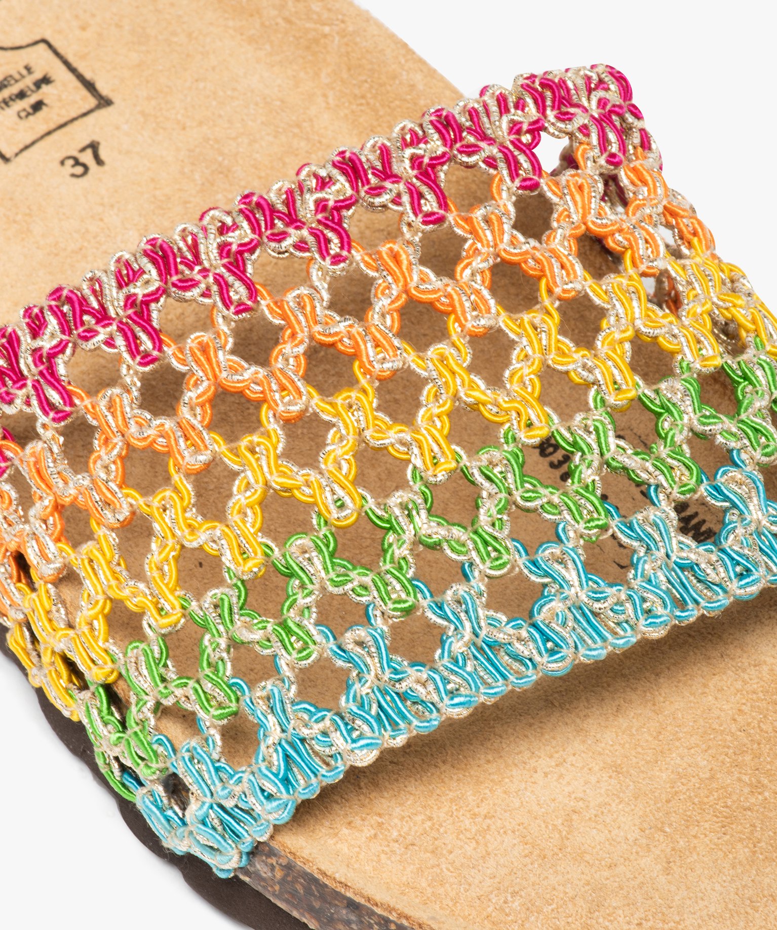 Mules femme à bride multicolore et ajourée multicolore | GEMO
