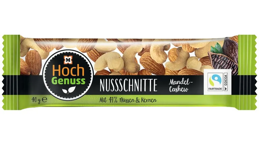 Hochgenuss Nussschnitte Mandel-Cashew 40 g