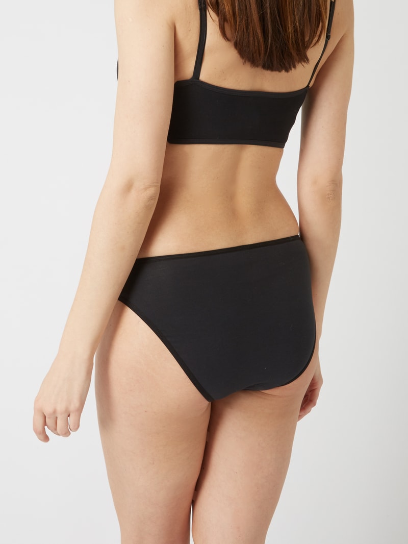 Slip aus Jersey im 3er-Pack in schwarz