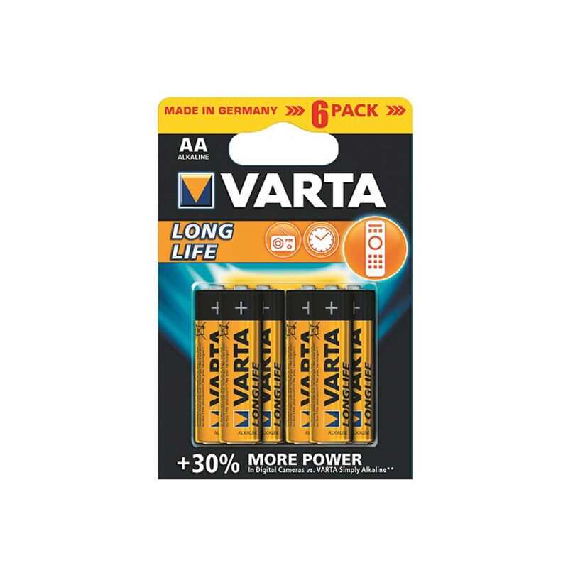 6 piles LR06 Longlife Varta