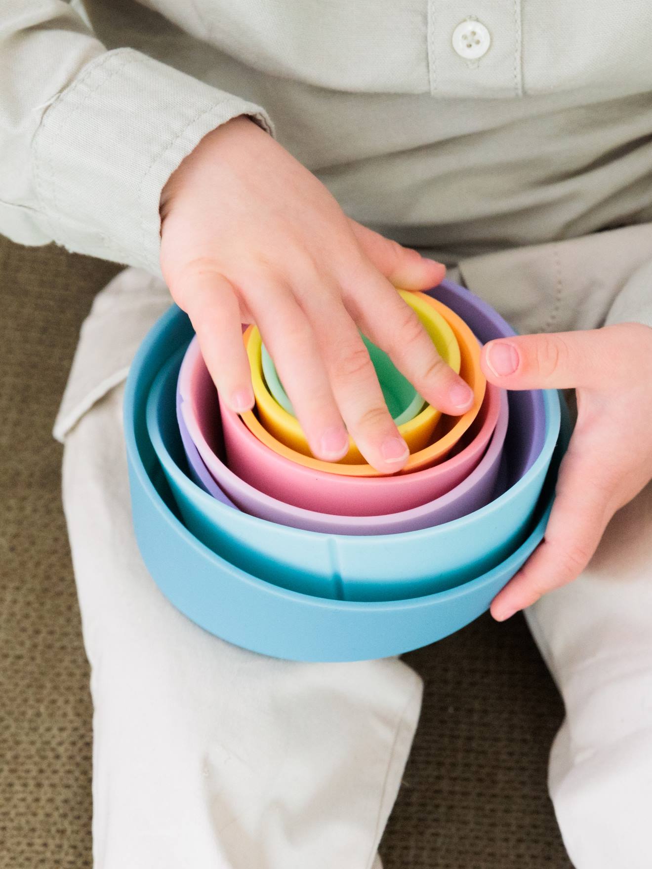 Oppi Kinder Bau-Set STAK OPPI, 8 Silikonteile - mehrfarbig