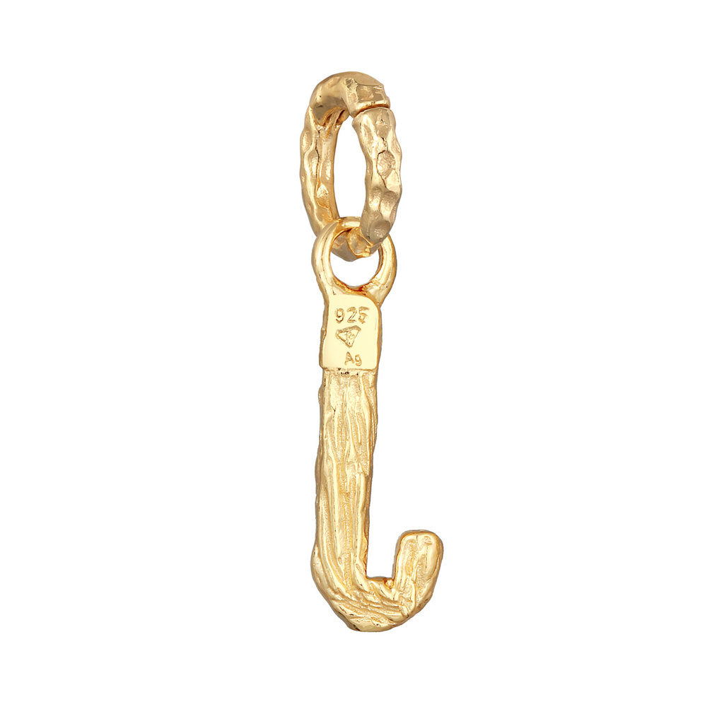 Elli Elli Pendentif Femmes Lettre J Look Organique en argent sterling 925 plaqué or Pendentif