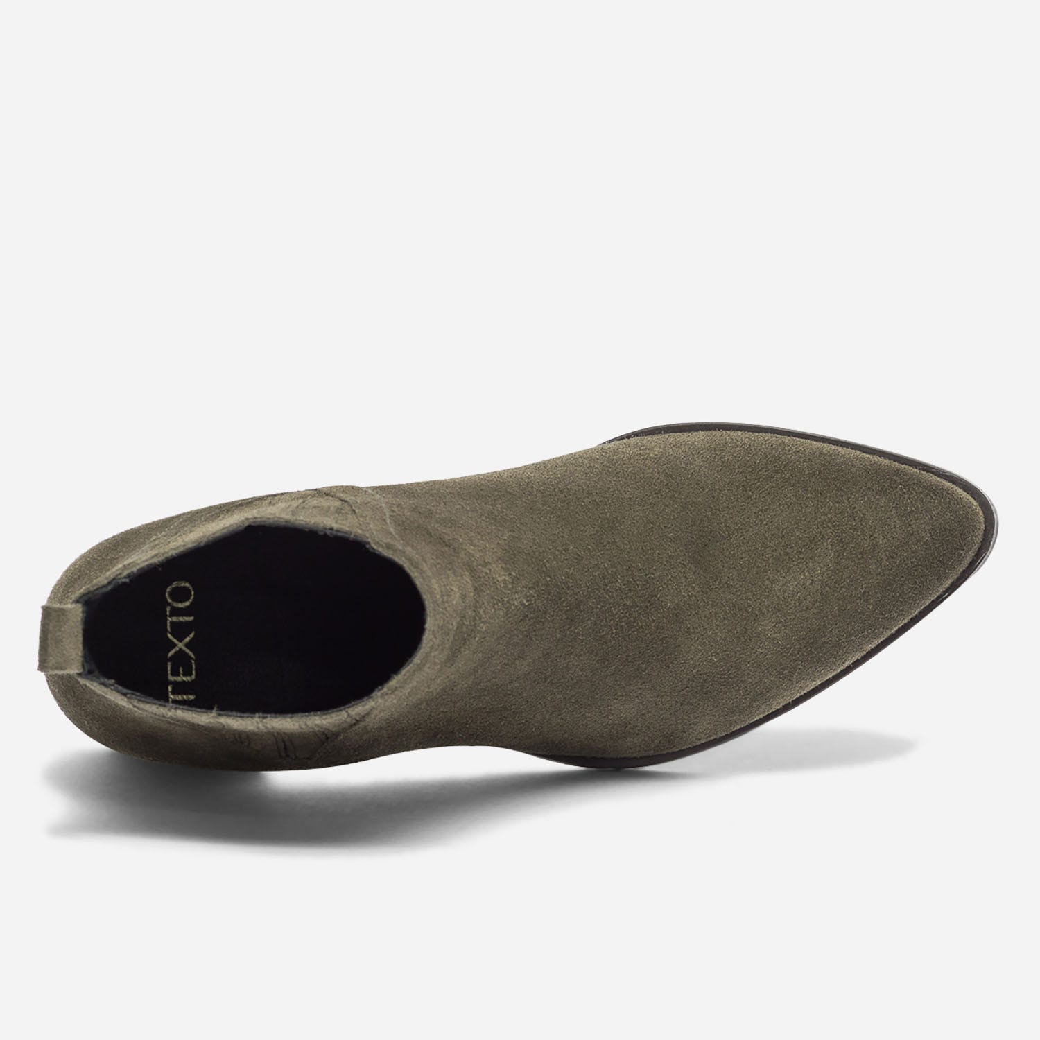 Chelsea boots TEXTO kaki en cuir velours