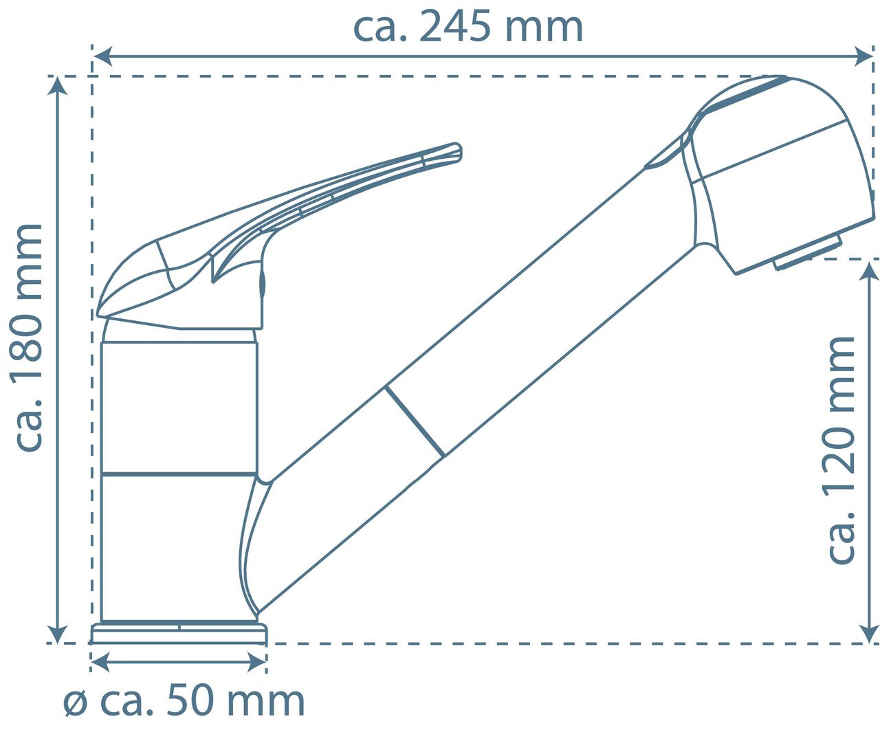 Schütte Küchenarmatur SUPRA mit Geschirrbrause, Chrom