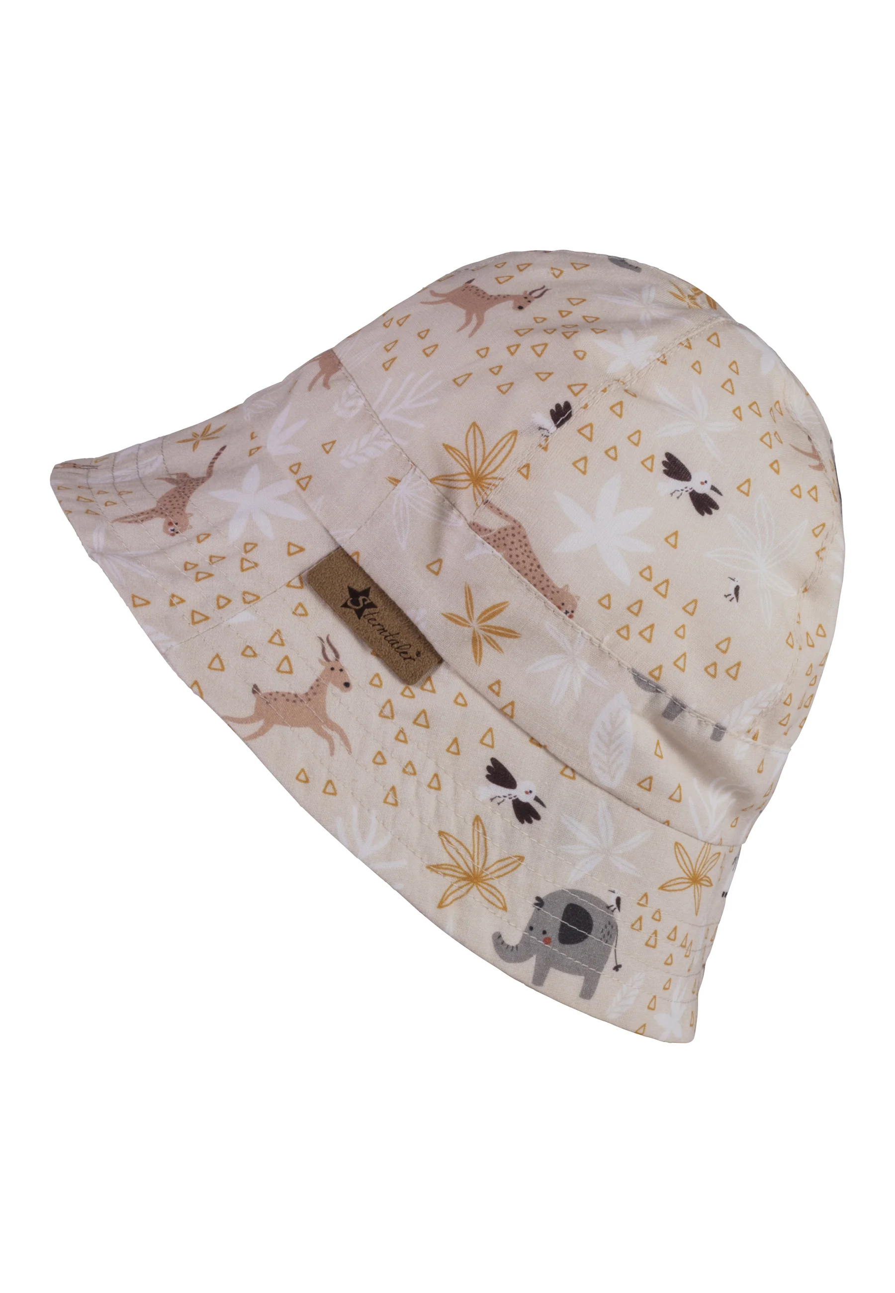 Safarihut bedruckt mit Zootieren in beige