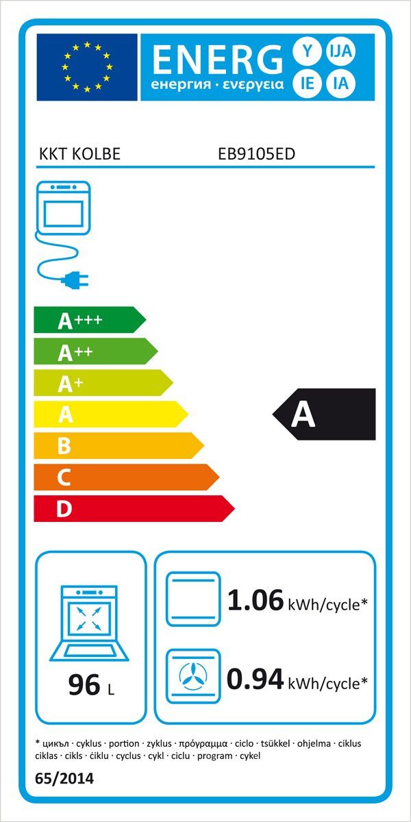 KKT KOLBE Einbaubackofen Backofen Elektroherd EB9105ED, DampfClean, 90cm / 96 l / TouchSelect / Drehspieß / Teleskopauszüge / ComfortClean