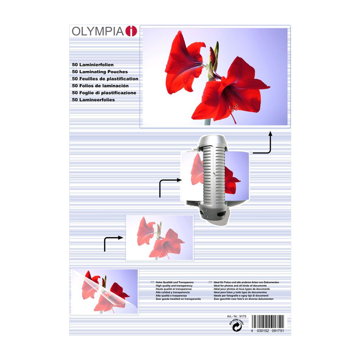 Olympia Laminierfolien OLYMPIA DIN A3, 125µ, 50 Stück